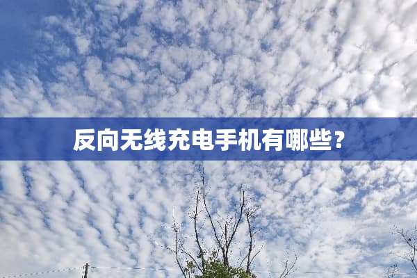 反向无线充电手机有哪些？