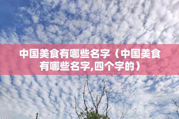 中国美食有哪些名字（中国美食有哪些名字,四个字的）