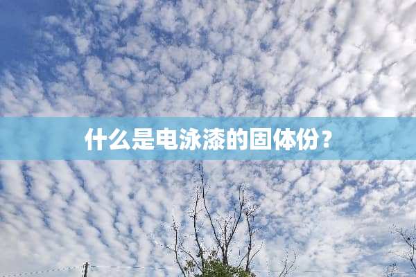 什么是电泳漆的固体份？