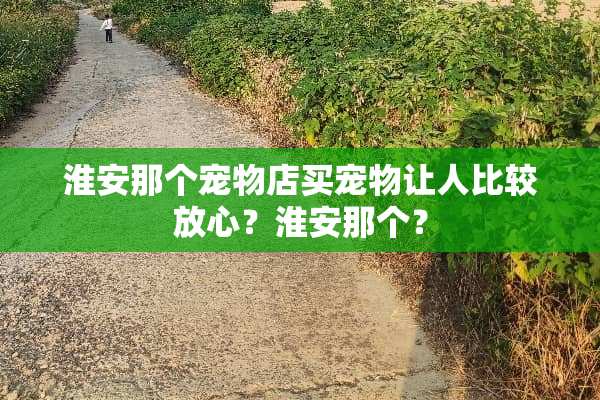 淮安那个宠物店买宠物让人比较放心？淮安那个？