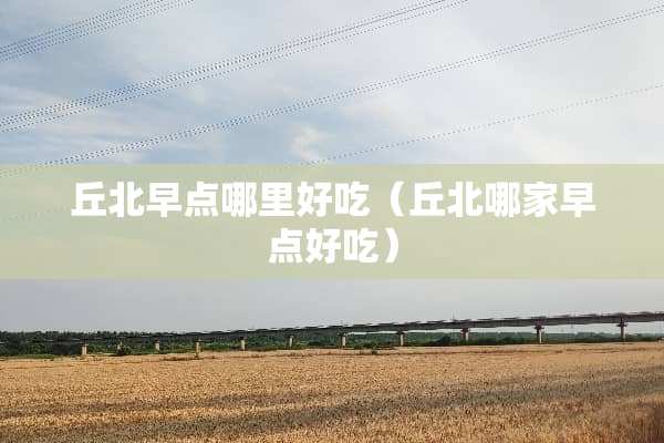 丘北早点哪里好吃（丘北哪家早点好吃）