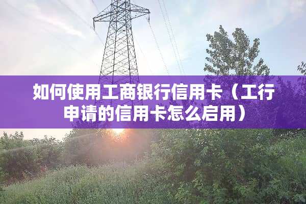 如何使用工商银行***（工行申请的***怎么启用）