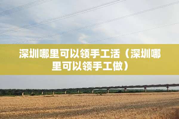深圳哪里可以领手工活（深圳哪里可以领手工做）