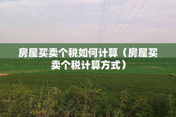 房屋买卖个税如何计算（房屋买卖个税计算方式）