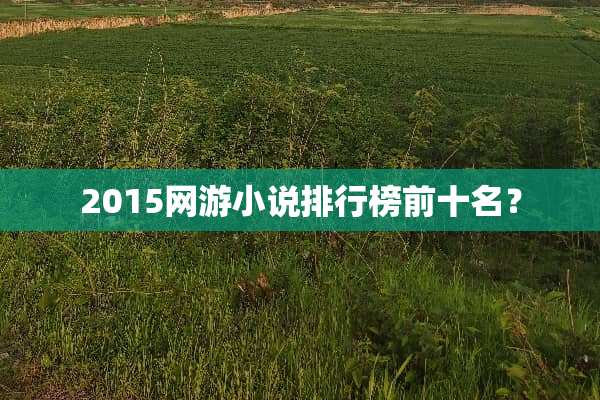2015网游小说排行榜前十名？