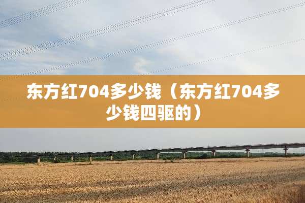 东方红704多少钱（东方红704多少钱四驱的）
