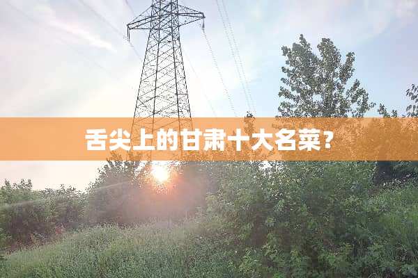 舌尖上的甘肃十大名菜？