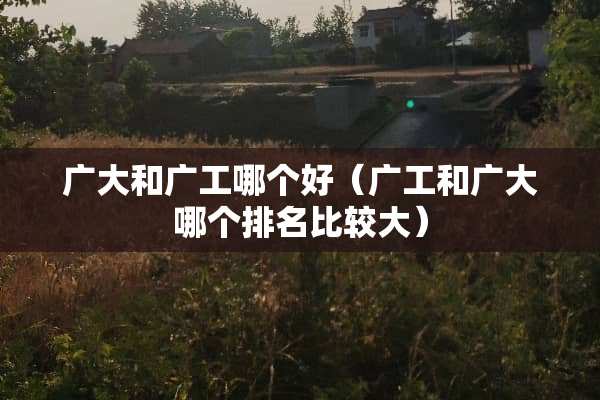 广大和广工哪个好（广工和广大哪个排名比较大）
