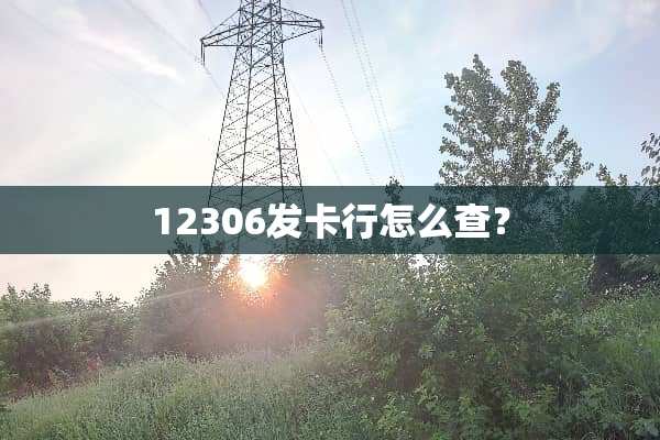 12306发卡行怎么查？