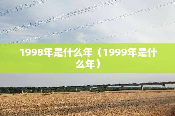 1998年是什么年（1999年是什么年）
