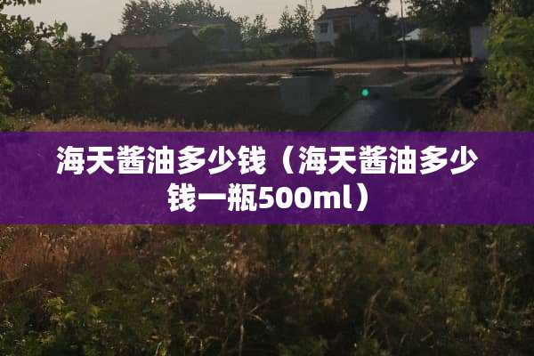 海天酱油多少钱（海天酱油多少钱一瓶500ml）