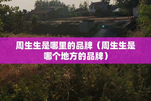 周生生是哪里的品牌（周生生是哪个地方的品牌）