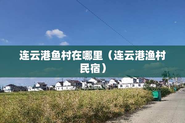 连云港鱼村在哪里（连云港渔村民宿）