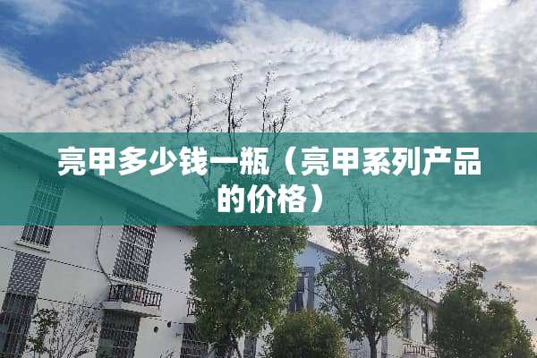 亮甲多少钱一瓶（亮甲系列产品的价格）