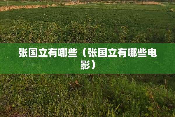 张国立有哪些（张国立有哪些电影）