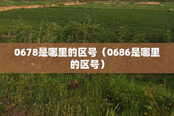 0678是哪里的区号（0686是哪里的区号）