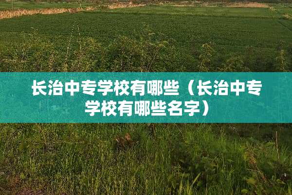 长治中专学校有哪些（长治中专学校有哪些名字）