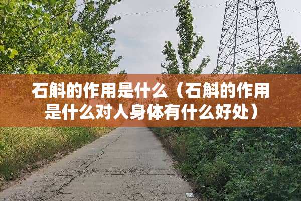 石斛的作用是什么（石斛的作用是什么对人身体有什么好处）