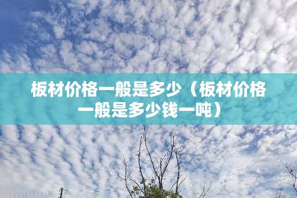 板材价格一般是多少（板材价格一般是多少钱一吨）