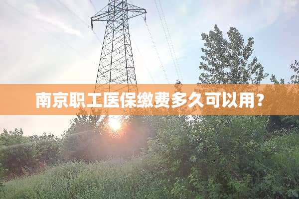 南京职工医保缴费多久可以用？