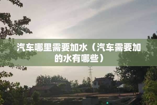 汽车哪里需要加水（汽车需要加的水有哪些）