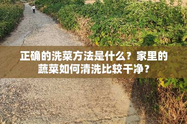 正确的洗菜方法是什么？家里的蔬菜如何清洗比较干净？