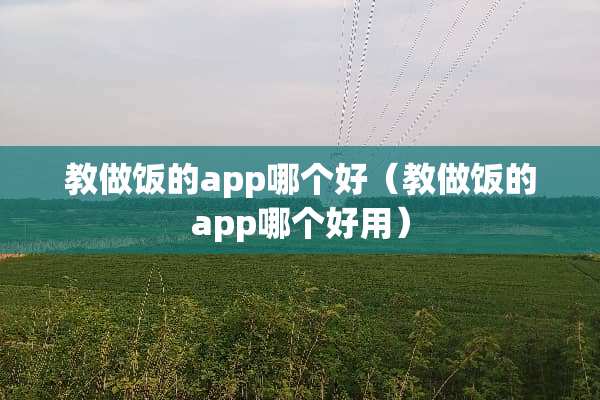 教做饭的app哪个好（教做饭的app哪个好用）