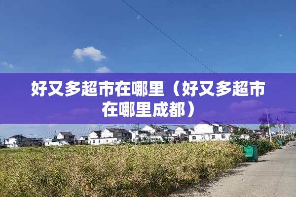 好又多超市在哪里（好又多超市在哪里成都）