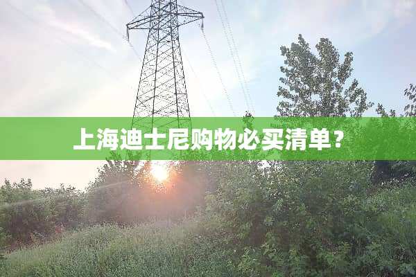 上海迪士尼购物必买清单？