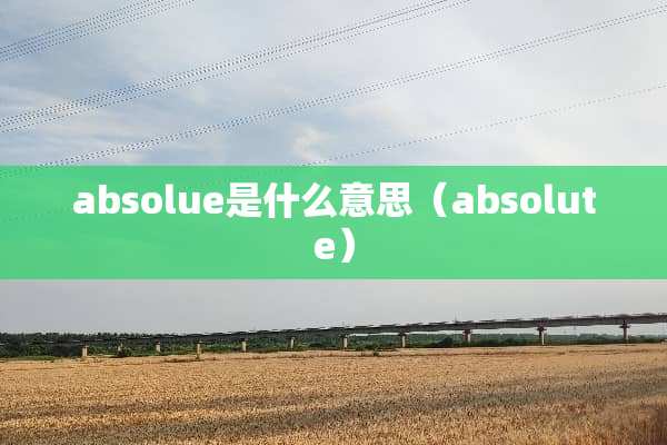 absolue是什么意思（absolute）
