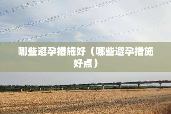 哪些避孕措施好（哪些避孕措施好点）