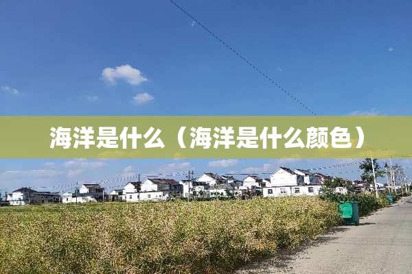 海洋是什么（海洋是什么颜色）