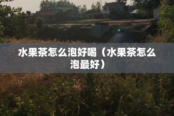 水果茶怎么泡好喝（水果茶怎么泡最好）