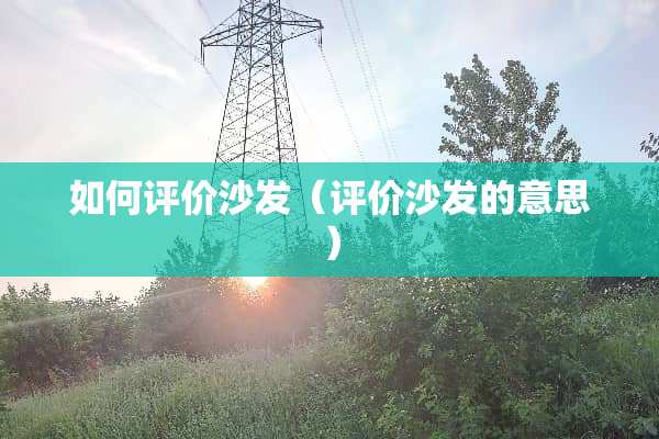 如何评价沙发（评价沙发的意思）