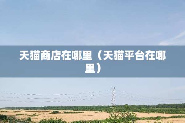 天猫商店在哪里（天猫平台在哪里）