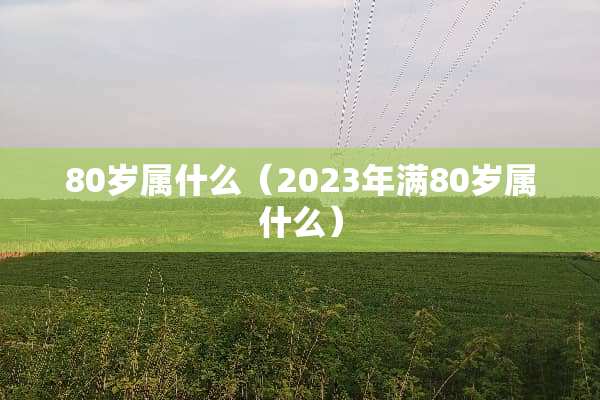 80岁属什么（2023年满80岁属什么）