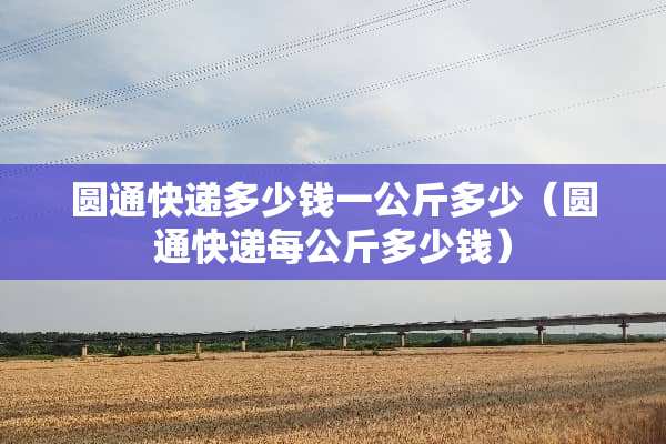 圆通快递多少钱一公斤多少（圆通快递每公斤多少钱）
