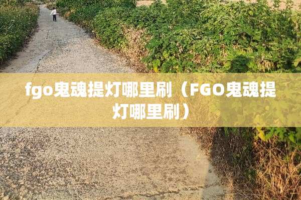fgo鬼魂提灯哪里刷（FGO鬼魂提灯哪里刷）