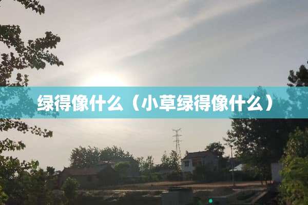绿得像什么（小草绿得像什么）