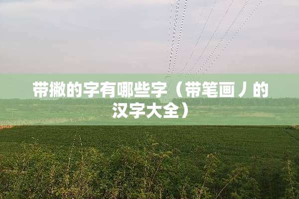 带撇的字有哪些字（带笔画丿的汉字大全）