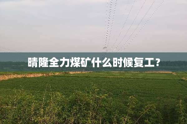 晴隆全力煤矿什么时候复工？