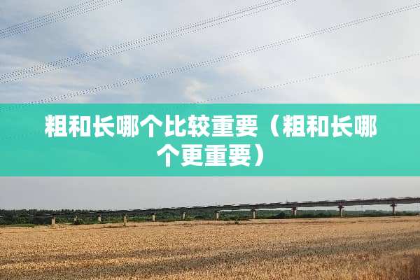粗和长哪个比较重要（粗和长哪个更重要）