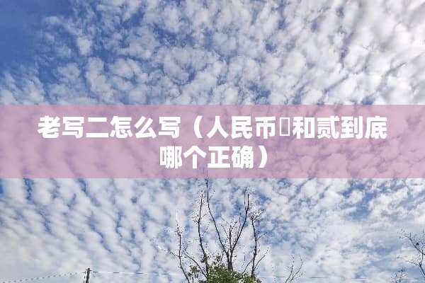 老写二怎么写（人民币貮和贰到底哪个正确）