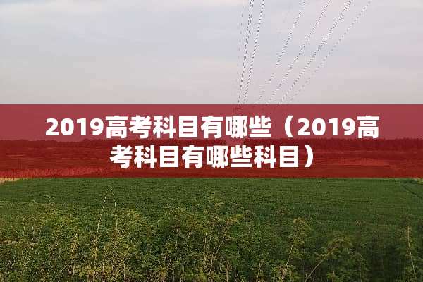 2019高考科目有哪些（2019高考科目有哪些科目）
