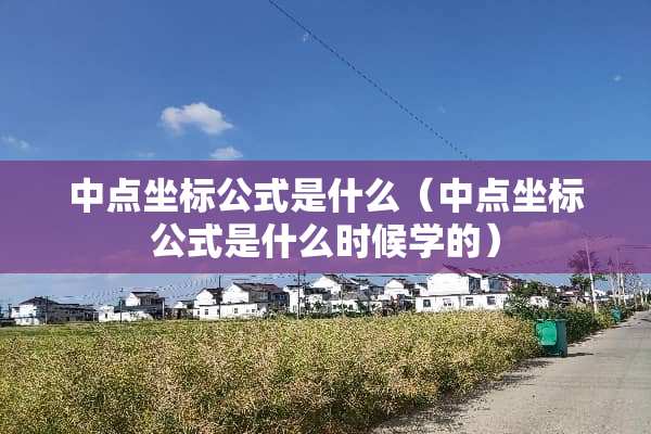 中点坐标公式是什么（中点坐标公式是什么时候学的）