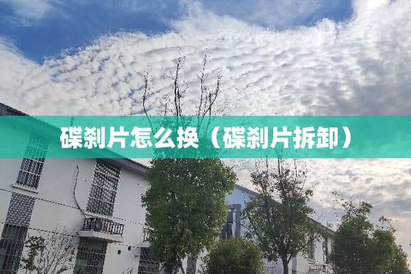 碟刹片怎么换（碟刹片拆卸）