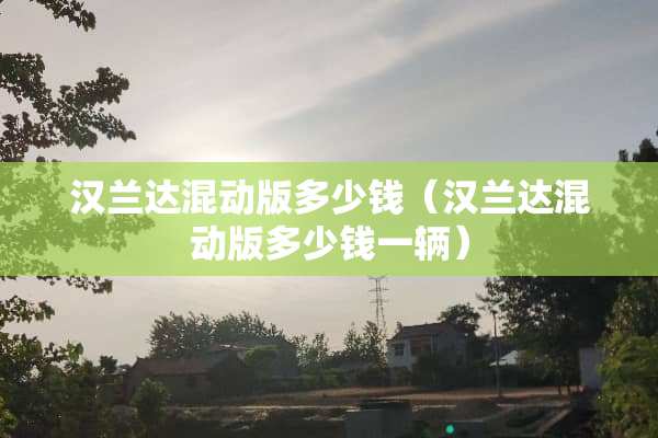 汉兰达混动版多少钱（汉兰达混动版多少钱一辆）