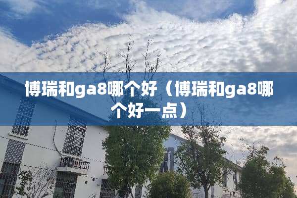 博瑞和ga8哪个好（博瑞和ga8哪个好一点）