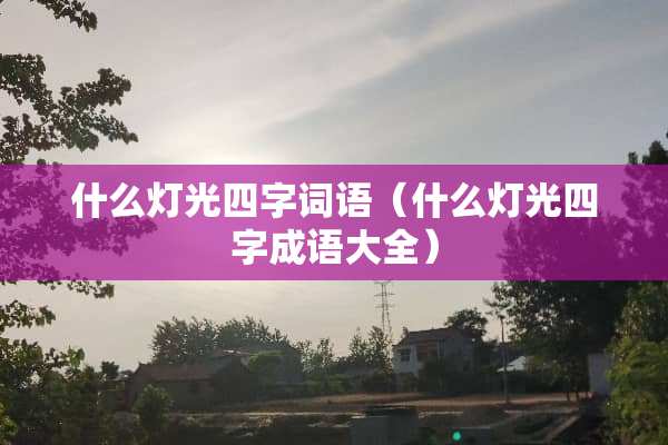 什么灯光四字词语（什么灯光四字成语大全）
