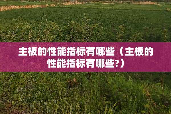 主板的性能指标有哪些（主板的性能指标有哪些?）
